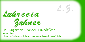 lukrecia zahner business card